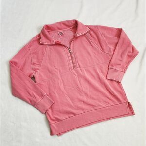VS PINK: fleece half-zip oversized pullover